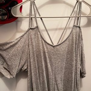 Off the shoulder strapy shirt